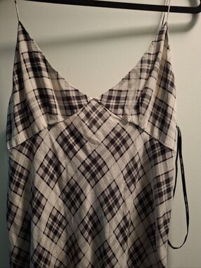 Marc Jacobs Black and Cream Plaid Slip Dress for the Runway grunge 1993/20 Redux